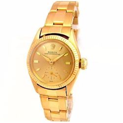 24mm Lady Rolex 18K Yellow Gold Oyster Perpetual Case with 14K Yellow Gold Band. Style 6509