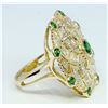 Image 2 : tsavorite 1.07 ct & Diamond 0.48 ct Ring 10.02  gr 14K Yellow   Gold