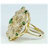 Image 3 : tsavorite 1.07 ct & Diamond 0.48 ct Ring 10.02  gr 14K Yellow   Gold