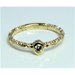 Diamond 0.09 ct Ring 14Kt Yellow Gold 1.58 gr