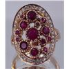 Image 1 : Natural Ruby 2 ctw Diamond cluster Ring 14KRGold