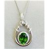 Image 1 : PERIDOT 18.73CT,  14K W/G NECKLACE _______ DIAMOND 1.95CT