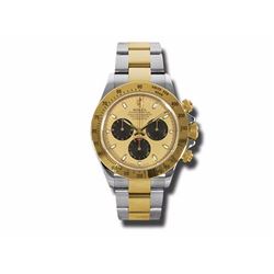 40mm Gents Rolex 18k Gold & Stainless Steel Oyster Perpetual Daytona Cosmograph Watch. Champagne Pau