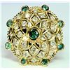 Image 1 : ALEXANDRITE 1.17CT / DIAMOND 1.06CT / 14K YELLOW GOLD RING 8.83GRAM