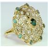 Image 2 : ALEXANDRITE 1.17CT / DIAMOND 1.06CT / 14K YELLOW GOLD RING 8.83GRAM