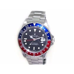 40mm Gents Rolex Stainless Steel Oyster Perpetual GMT-MASTER II Watch. Black Dial Stainless Steel Be