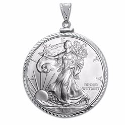 2015 1 oz Silver Eagle Pendant (Diamond-ScrewTop Bezel)