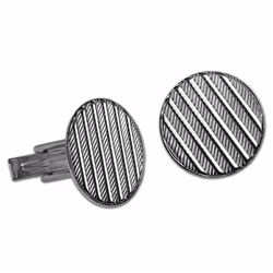 Sterling Silver Textured Cuff Links (Round)