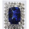 Image 1 : Tanzanite  10.69 ctw & Diamond Ring 14KW