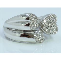 14K WHITE GOLD RING 10.00 GRAM  DIAMOND 0.22CT
