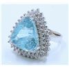 Image 3 : PARAIBA TOURMALINE 14.97CT, 18K W/G RING 11.86GRAM / DIAMOND 1.67CT