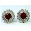 Image 1 : Natural Burma Ruby 3.41 ct & Diamond 0.84 ct Earring 18Kt White  Gold 7.71 gr