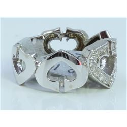 14K WHITE GOLD RING 4.46 GRAM  DIAMOND 0.22CT