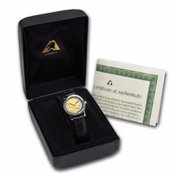 Ladies US Indian Head Nickel Watch - Black Leather Strap