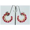 Image 1 : 14K ROSE GOLD EARRING 7.18GRAM  DIAMOND 0.50CT RUBY 7.31CT