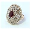 Image 2 : GIA RUBY 2.15CT,   18K R/G RING 14.57GRAM / DIAMOND 2.76CT