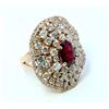 Image 3 : GIA RUBY 2.15CT,   18K R/G RING 14.57GRAM / DIAMOND 2.76CT