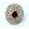 Image 4 : GIA RUBY 2.15CT,   18K R/G RING 14.57GRAM / DIAMOND 2.76CT