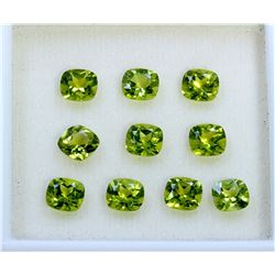 10 ct & up Peridot Cushion Cut ctw 10Pcs