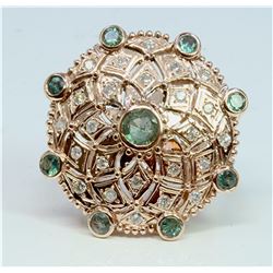 Alexandrite 1.0 ct & Diamond 0.46 ct Ring  9.83 gr 14 Rose Gold