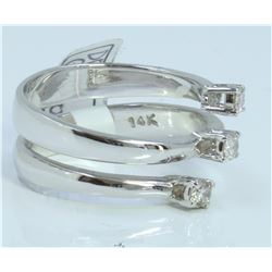 14K WHITE GOLD RING 5.31 GRAM  DIAMOND 0.18CT