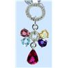 Image 1 : 14K WHITE GOLD PENDANT 4.00GRAM  DIAMOND 0.21CT YELLOW SAPPHIRE 0.55CT PINK TOURMALINE 0.52CT RUBELL