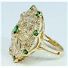 Image 3 : Tsavorite 1.03 ct & Diamond 0.49 ct Ring 9.97 gr 14K Yellow   Gold