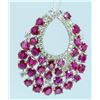 Image 1 : 14K WHITE GOLD PENDANT 4.50GRAM  DIAMOND 0.64CT RUBY 6.72CT