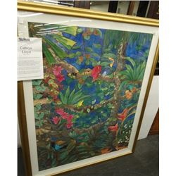 Water Color On Silk by Catheryn Lloyd - 49 1/2" x 61" - Frame Size