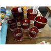 Image 1 : Ruby Flash Art Glass Drink Set - Etched Names