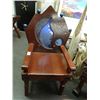 Image 1 : Art Glass Moon & Stars Claw Foot Armchair - Note: Top Blue Sphere Missing