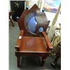 Image 1 : Art Glass Moon & Stars Claw Foot Armchair - Note: Top Blue Sphere Missing