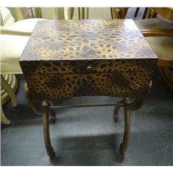 Leopard Pattern Lidded Stg. Side Table