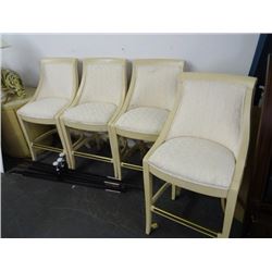 4 Pickled Oak Padded Bar Stools - 4 Times the Money