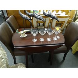 Mahogany Flip Top Table w/4 Leather Chairs