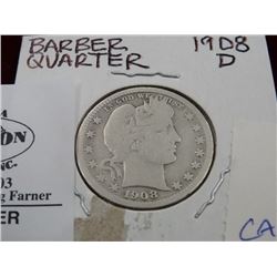 1908-D Barber Quarter