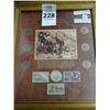 Image 1 : A Picture Frame With A V-Nickel Collection, Stamps & Genuine Silver Granules