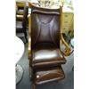 Image 1 : Contemporary Leather Armchair w/Foot Stool