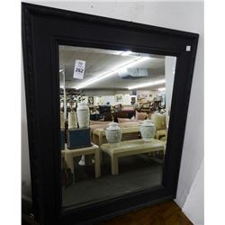 Painted Black Wood Framed Beveled Mirror