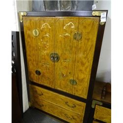 Oriental Brass Accent Armoire & 2 Night Stands