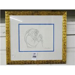 Framed "Beauty & The Beast" Sketch by Jerry Stout