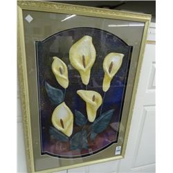 Framed Art Tulips in Relief