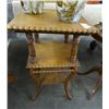 Image 1 : Early Wood 3 Tier Table w/Braided Rope Trim