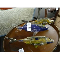 3 Artist Signed Glass Fish - 3 Times the Money