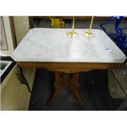 Antique Carved Base Marble Top Table