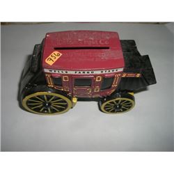 CAST IRON METAL BANK OF STAGECOACH STAMPED *WELLS FARGO BANK UNION TRUST CO ESTABLISHED 1852 SAN FRA
