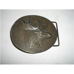 VINTAGE *JACKSON HOLE-WYOMING* MOOSE BELT BUCKLE STAMPED *1976 MADE IN JACKSON HOLE WYOMING STUDIOS