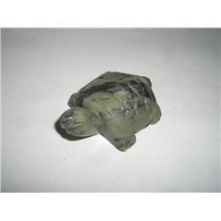 GENUINE JADE HAND CARVED TURTLE SCULPTURE!! JADE TURTLE HAS GOOD COLORING WITH BALCK STREAKS AND MEA