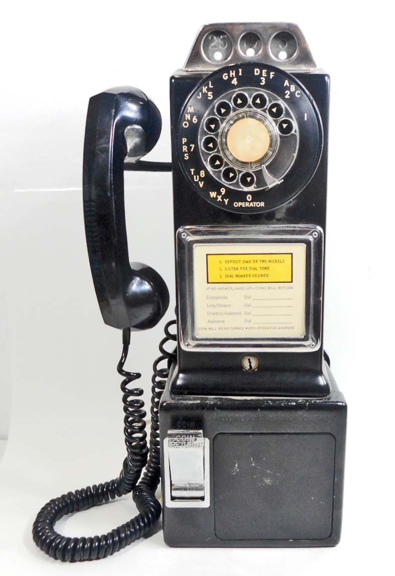 C. 1950'S AUTOMATIC ELECTRIC COMPANY COIN OPERATED PAY PHONE