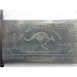 .999 Titanium - 1 oz. "Kangaroo" motif bar